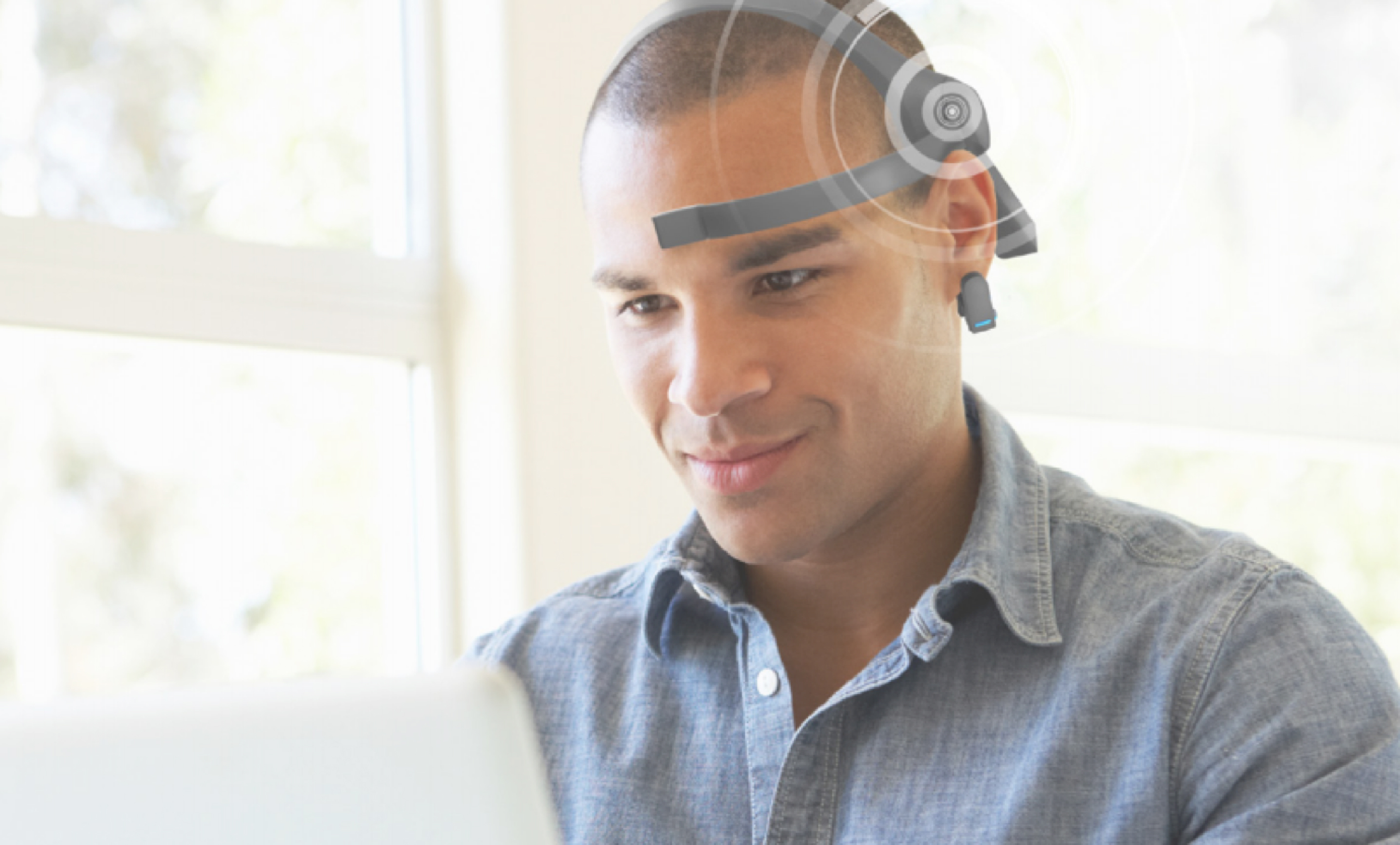 Man wearing EEG Headset