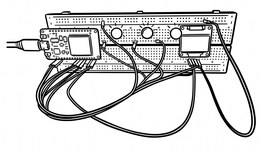 Sketch of the LED / GPIO experiment breadboard